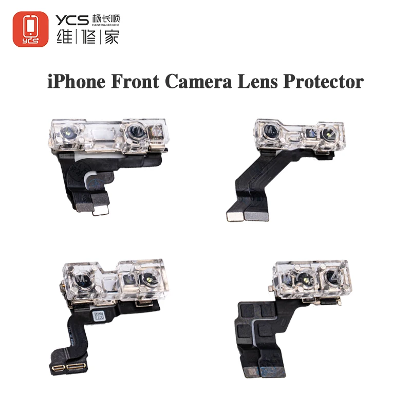 Protector de Lente de Cámara Frontal YCS M.Y, 4 Piezas de Cubierta de Diamante Antipolvo para Face ID, Repuesto para iPhone X-17 Pro Max 5