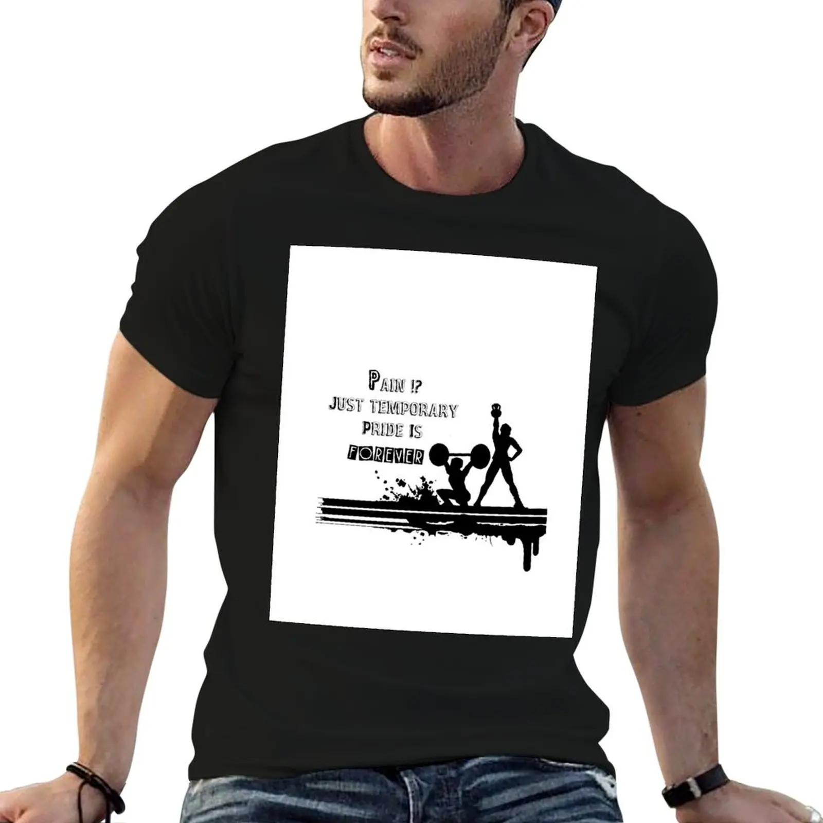 Pain Is Temporary, Pride Is Forever T shirt , weightlifting tshirt , T-Shirt summer tops new edition mens designer t shirt