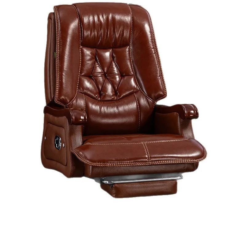 

Leather boss chair office massage business cowhide president class chair computer chair reclining comfortable high-end seat
