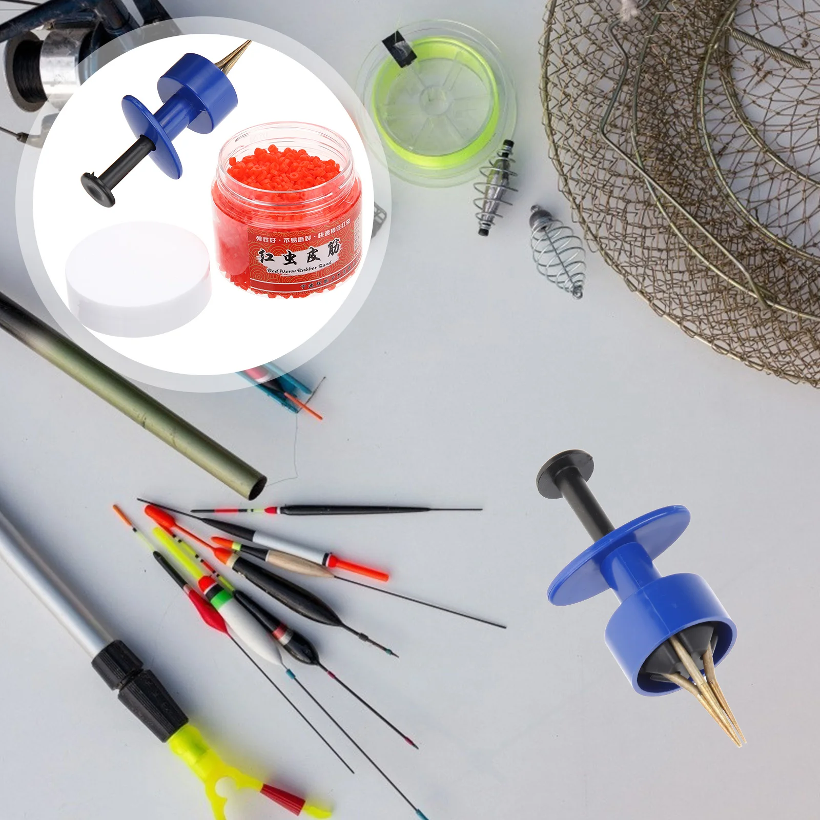 

Swivels Red Worm Bait Clip Coat Hangers Bloodworm Lashing Tools Tackle Abs Lure