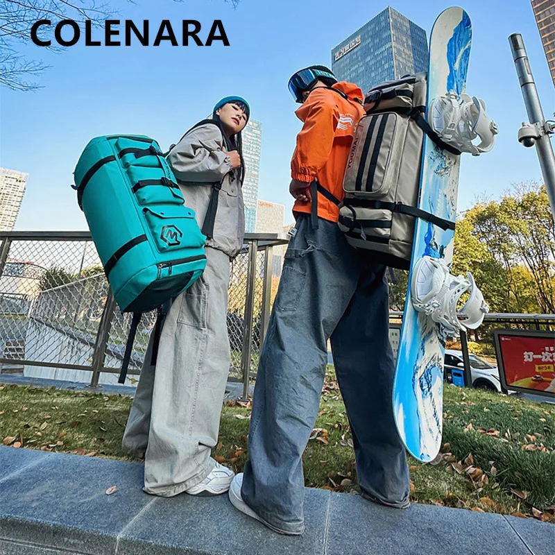 

COLENARA Large Capacity Luggage Bag Oxford Cloth Ski Shoulder Backpack Women's Checking Bag Men's Wearable Reduced Storage Bag