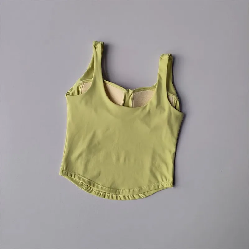 Summer Women's Sleeveless Sports Vest Ruched Slim-fit Quick-Dry Sports Bra Yoga Top Fitness Vest Running Shirt Tank Top