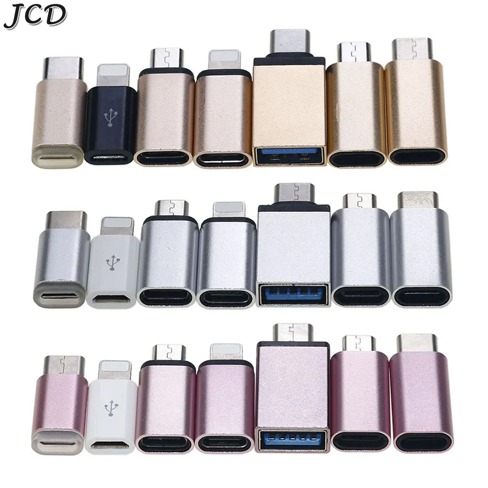 

JCD Mini Converter Micro USB To Type C IOS USB 3.0 Jack Adapter For Phone Support Charging Connector For Iphone Android