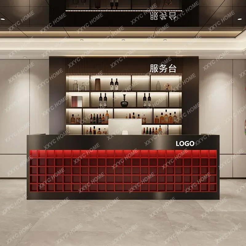 Stainless Steel Commercial Checkout Page  Clothing Store Simple Reception Front Desk Can Be Customized