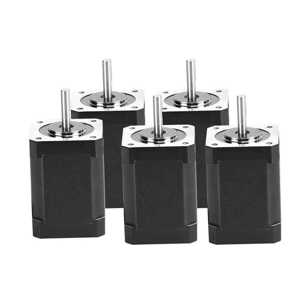 Rtelligent 5 PCS 4 Lead Nema 17 42AM02/42AM04/42AM06/42AM08 Stepper Motor for 3D Printer