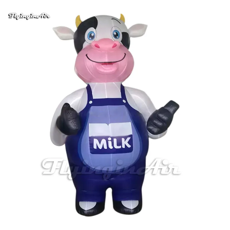 

Customized Advertising Inflatable Milch Cow Balloon Cartoon Animal Mascot Model 3m Air Blow Up Dairy Cattle For Event