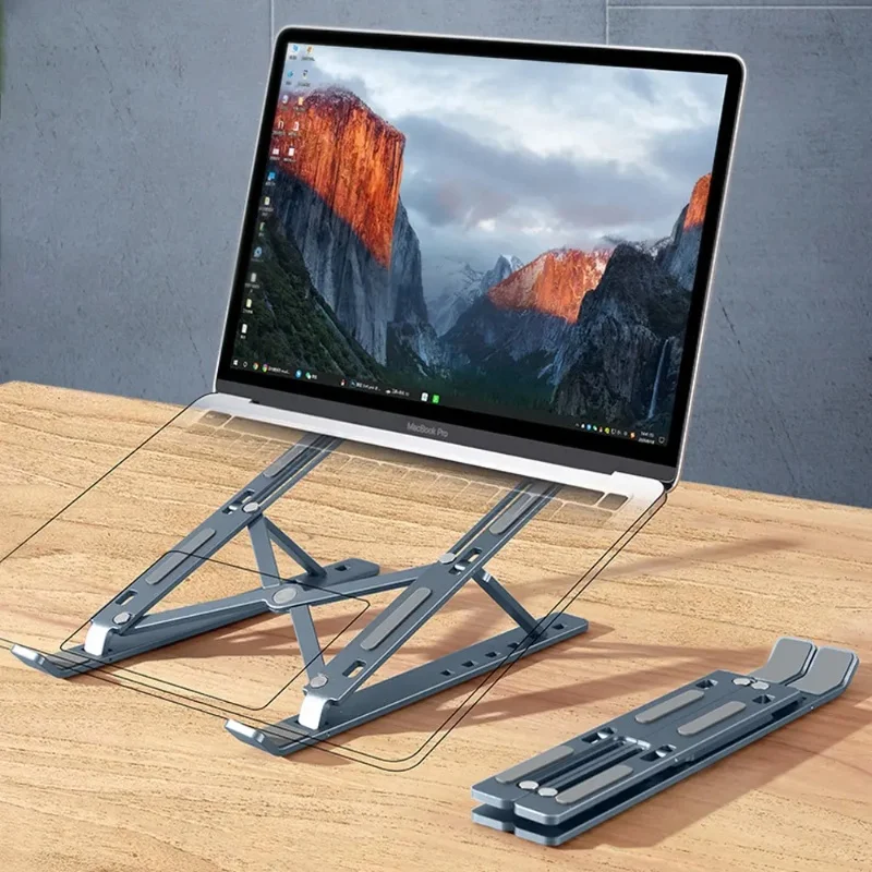 Macbook Air ProおよびiPad用の折りたたみ式ラップトップスタンド,人間工学に基づいたスタンド,ノートブックホルダー,ポータブルタブレット,コンピューターサポート