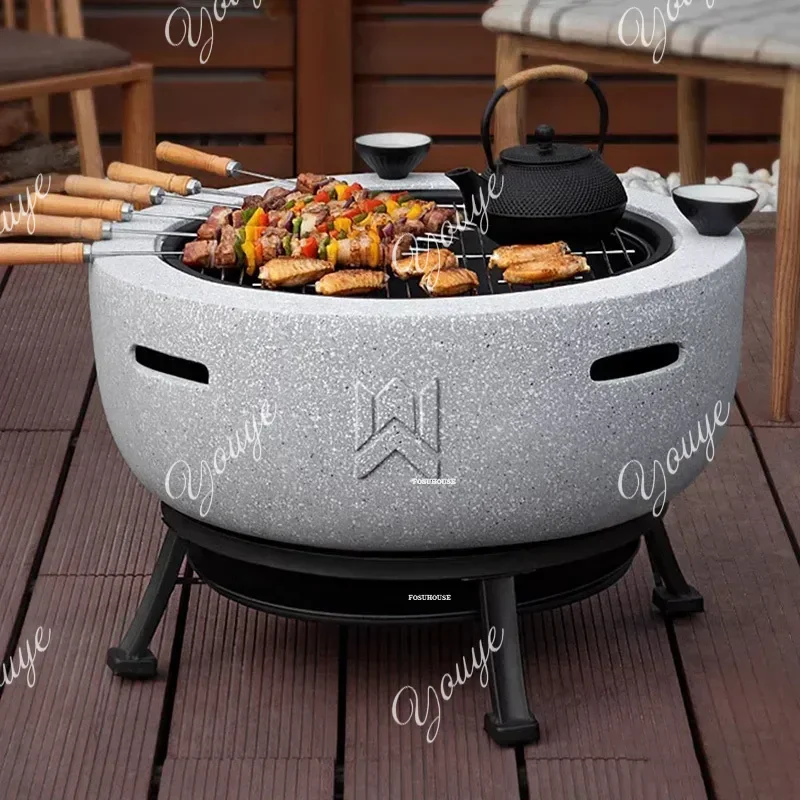 Minimalist Fire Pits Home Indoor Heating Stove Grill Stand Outdoor Garden Bonfire Party Grilled Brazier Table Camping Furnace