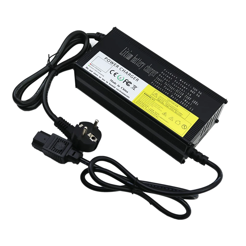 מטען סוללת ליתיום New84V 5A/8A/10A/12A/15A/20A עם מארז אלומיניום ותצוגת LCD בעוצמה גבוהה לגלגלי E-two במתח של 20S 72V עם טעינה מהירה image_3