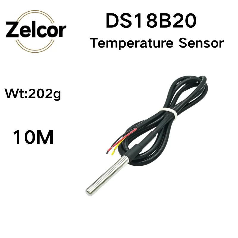 DS18B20 Stainless Steel Waterproof DS18B20 5M 10M  Thread Temperature Probe Temperature Sensor 18B20 Cable For Arduino