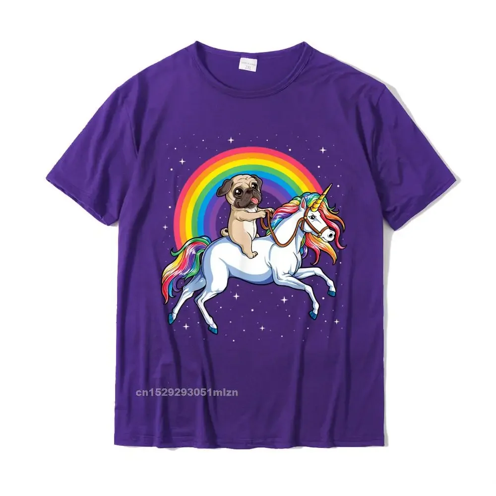 Pug Unicorn T Shirt Women Space Galaxy Rainbow Pugicorn T-Shirt Men Cheap Cool Tees Cotton T Shirt Party