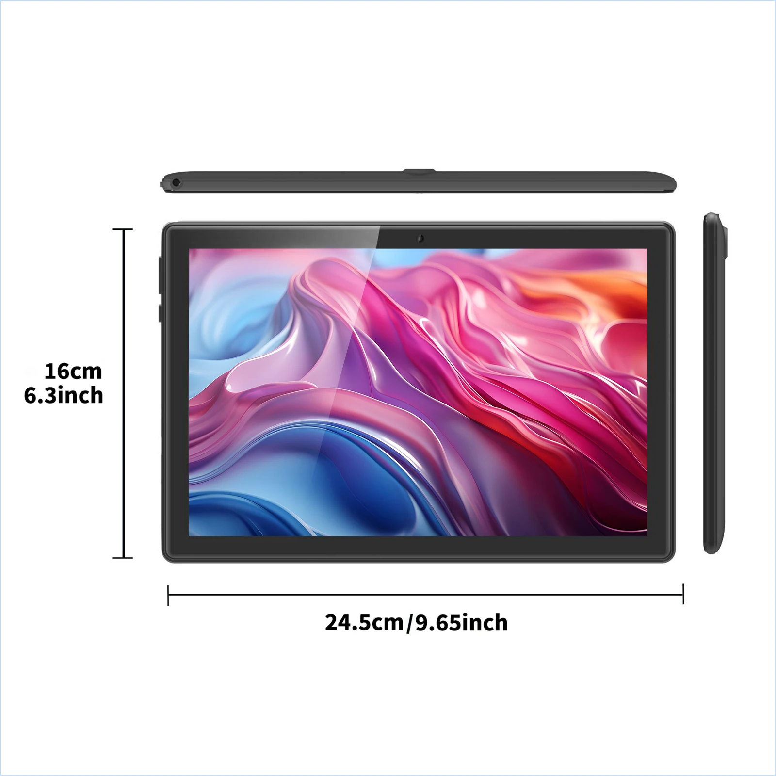 Tablette Android 14 Relndoo, 12 Go (6 Go + 6 Go élargi) RAM + 128 Go de ROM, écran IPS 10,1 pouces 1280 * 800, type C, WiFi, avec étui en cuir