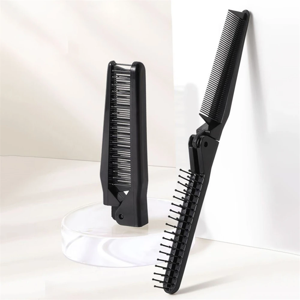 1pc 2 In 1 Double Headed Folding Hair Comb Portable Travel Hair Brush Compact Hair Comb Collapsible Pocket Brush