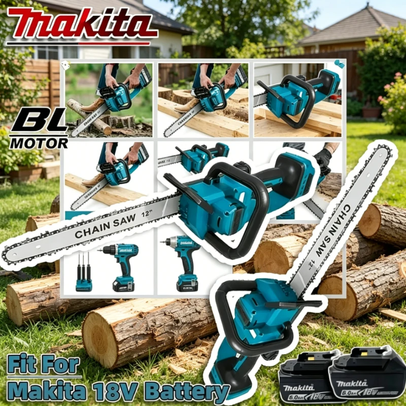 

Makita 2200W Portable Chainsaw Brushless Electric Chain Saw Rechargeable Cordless Graden Pruning Tools