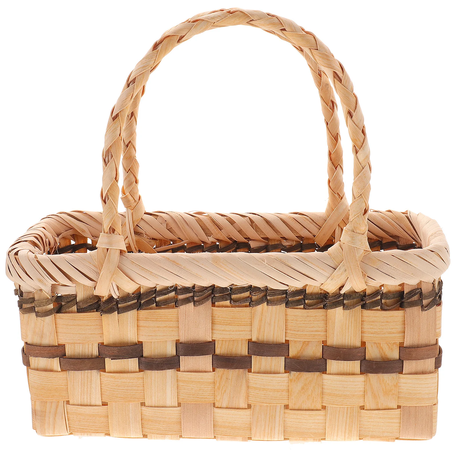 

Portable Picnic Basket Handwoven Woven Storage Container For Fruit Bread Snacks Outdoor Indoor Use Dessert Serving Baskets