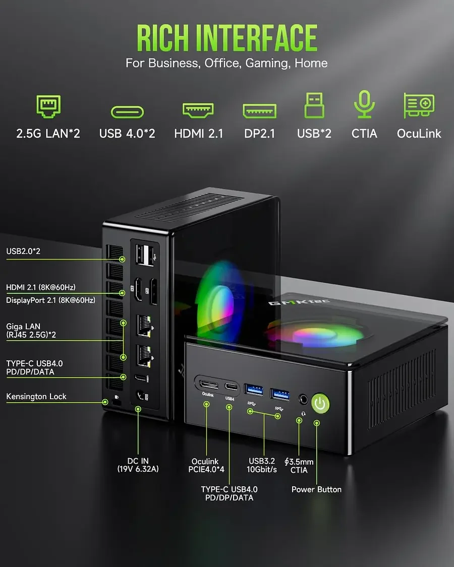 GMKtec K11 Mini PC Ryzen 9 8945HS 16GB 512GB SSD