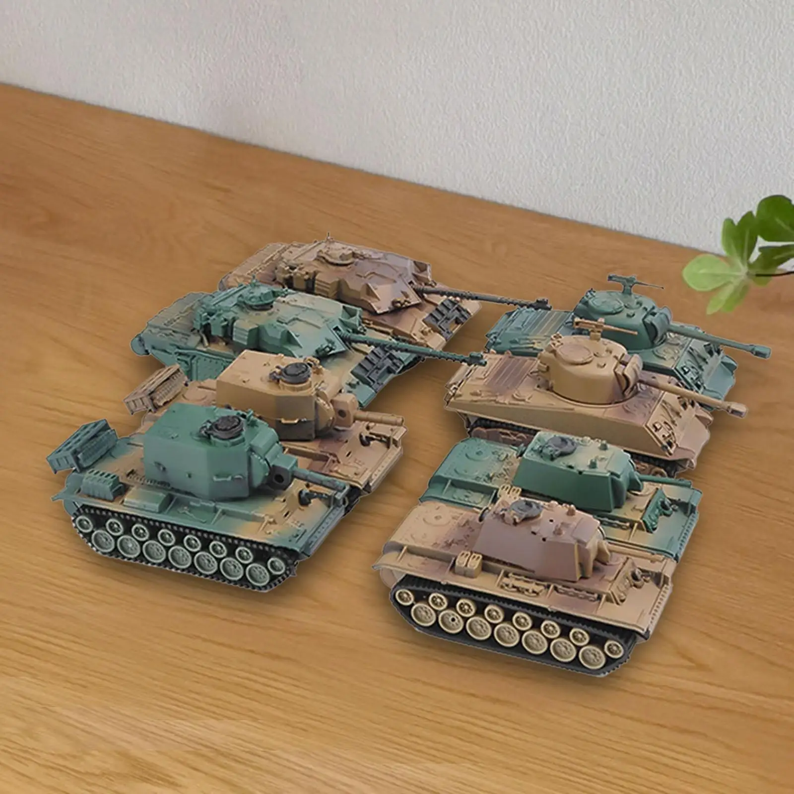 Juego de 8 Kits de tanque de montaje, juguetes de Hobby, adornos de construcción, regalos para hombres, 1:72