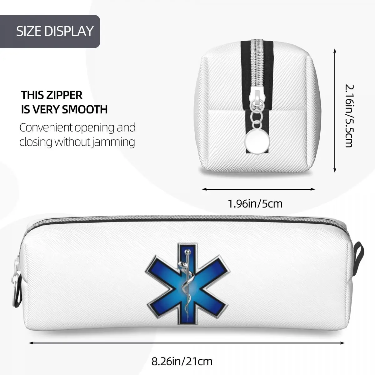 المسعف نجمة الحياة Emt الطوارئ الطبية رمز مقلمة أكياس القلم صندوق القلم للبنين بنات قلم رصاص الحقيبة حقيبة مستحضرات التجميل #4