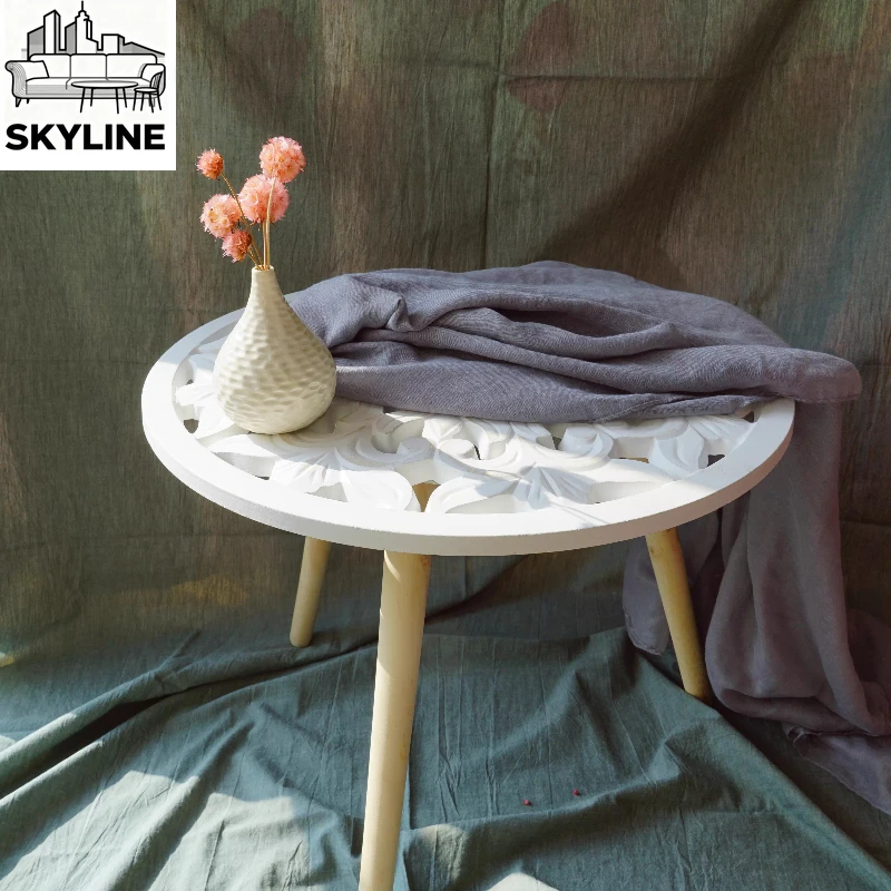 

Small coffee table retro simple round art old creative B & B small side corner table