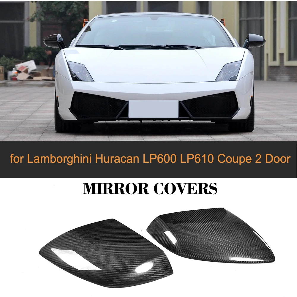 Carbon Fiber Add On Rearview Mirror Cap Covers Trim For Lamborghini Gallardo LP610 Coupe 2 Door 2009 - 2013