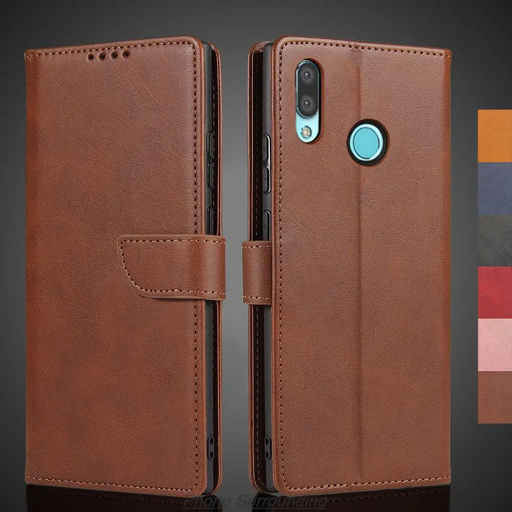 Nova3 Case Pu Leather Wallet Flip Case for Huawei Nova 3 Retro Cover Protective Holster Fundas Coque with Lanyard