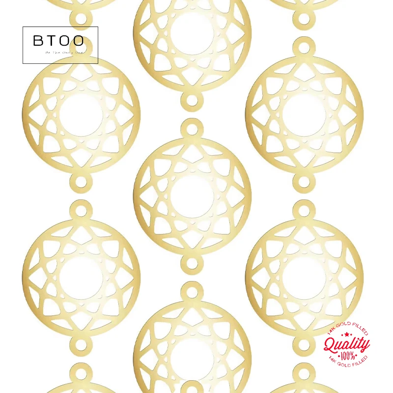 

14K Gold Filled Geometric Circle Connectors Openwork Circle Connectors for Bracelet & Necklace Jewelry Making