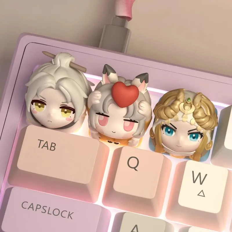 

Naraka: Bladepoint Game Cute Keycaps 3D Resin Personalized Customized Anime Cartoon Version Keycaps for Mechanical Keyboard Gift