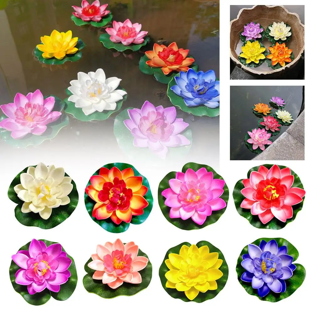 

1PCS Artificial Flowers Floating Lotus Foam Water Lily Tank Plant Decor Home Fake Decoration Garden Fish Pool Pond Flower U0B3