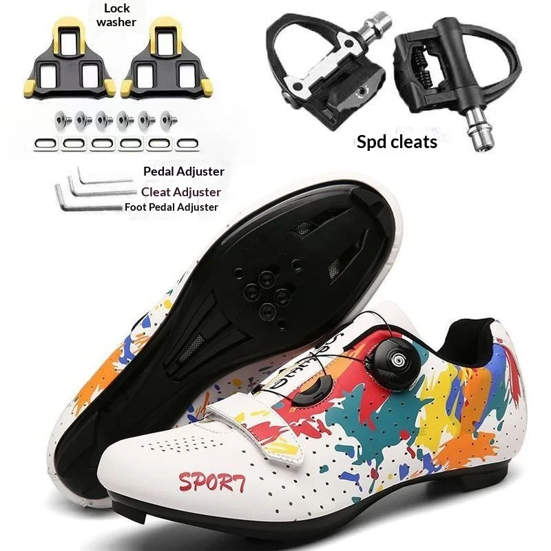 unisex-breathable-road-bike-cycling-shoes-ultra-hard-flat-sole-power-assist-lock-shoes-with-pedal-set-for-outdoor-riding