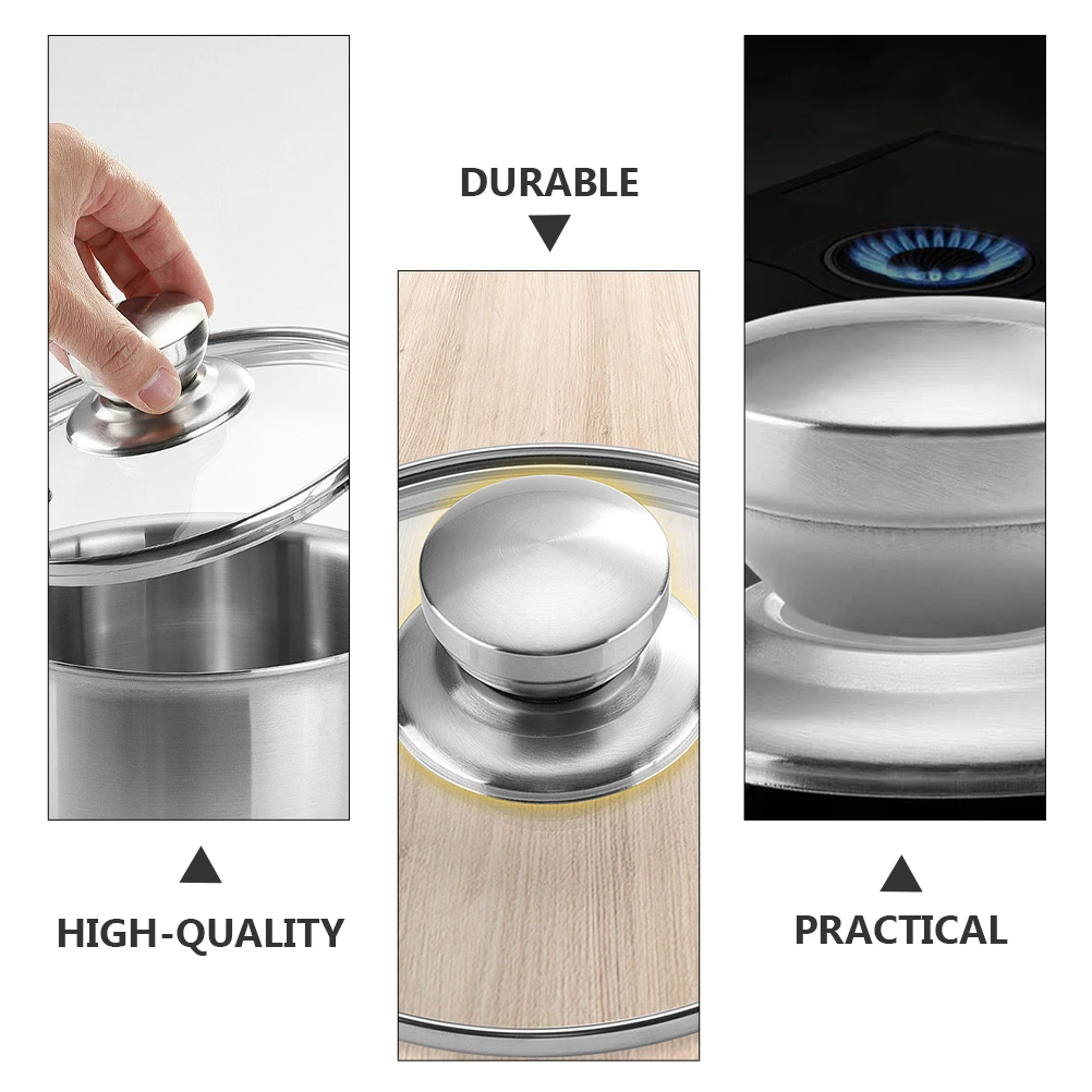 

6pcs Stainless Pot Pot Grip Lid Knobs Universal Cover Handles No Burrs Safe Touch For Kitchen Cookware