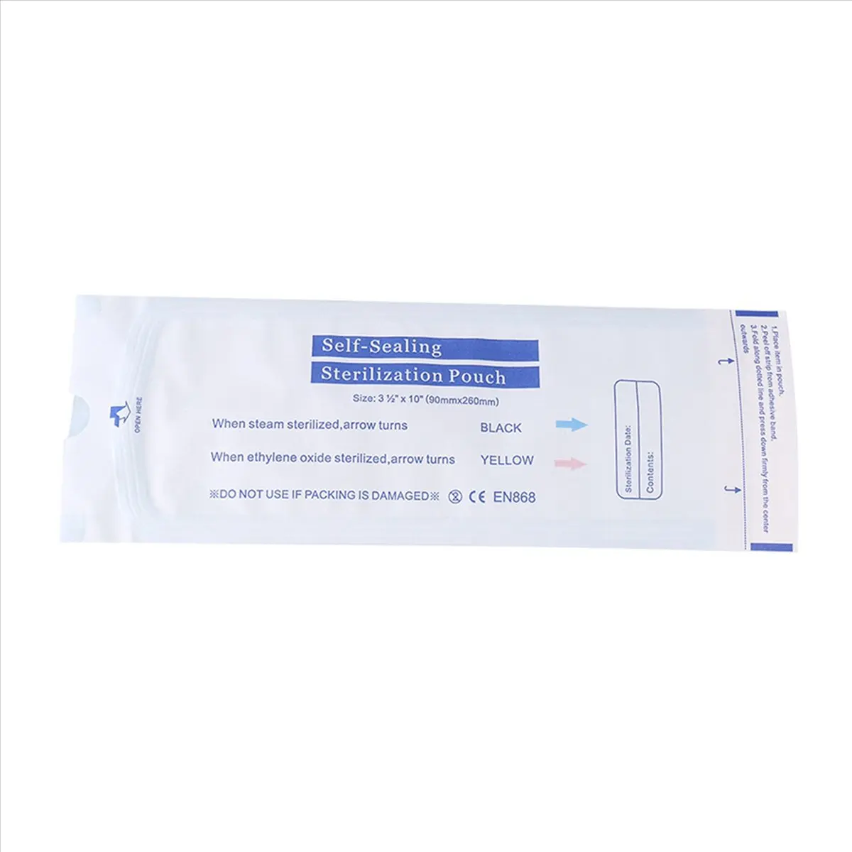 DT38 200 PCS Self Sealing Sterilization Pouch Bags for Nail Tools Grade Paper Disposable Dental Storage Bag 90mmx260mm
