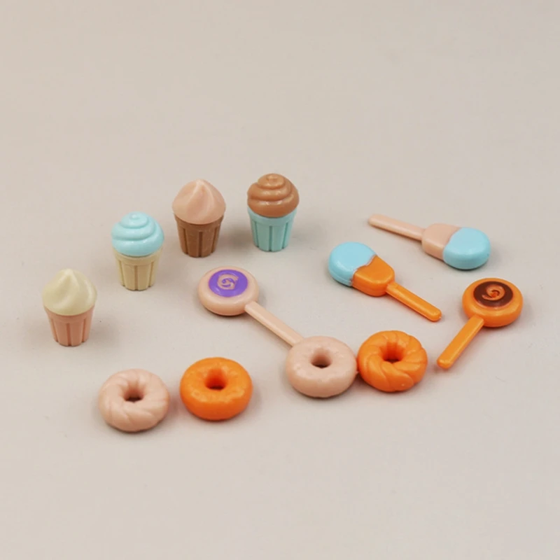 Mini Dessert Cart Lollipop Donut Vending Cart Decoration Dollhouse Children Play House Toys