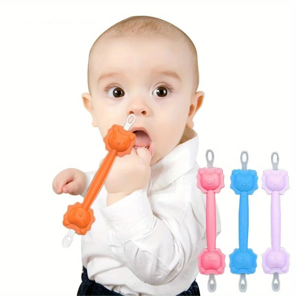 Cuillère de nettoyage en silicone à double tête pour bébé, pince à épiler mignonne, prévient les professions de cuure, PANCEF discutant de l'Antarctique Cleaner