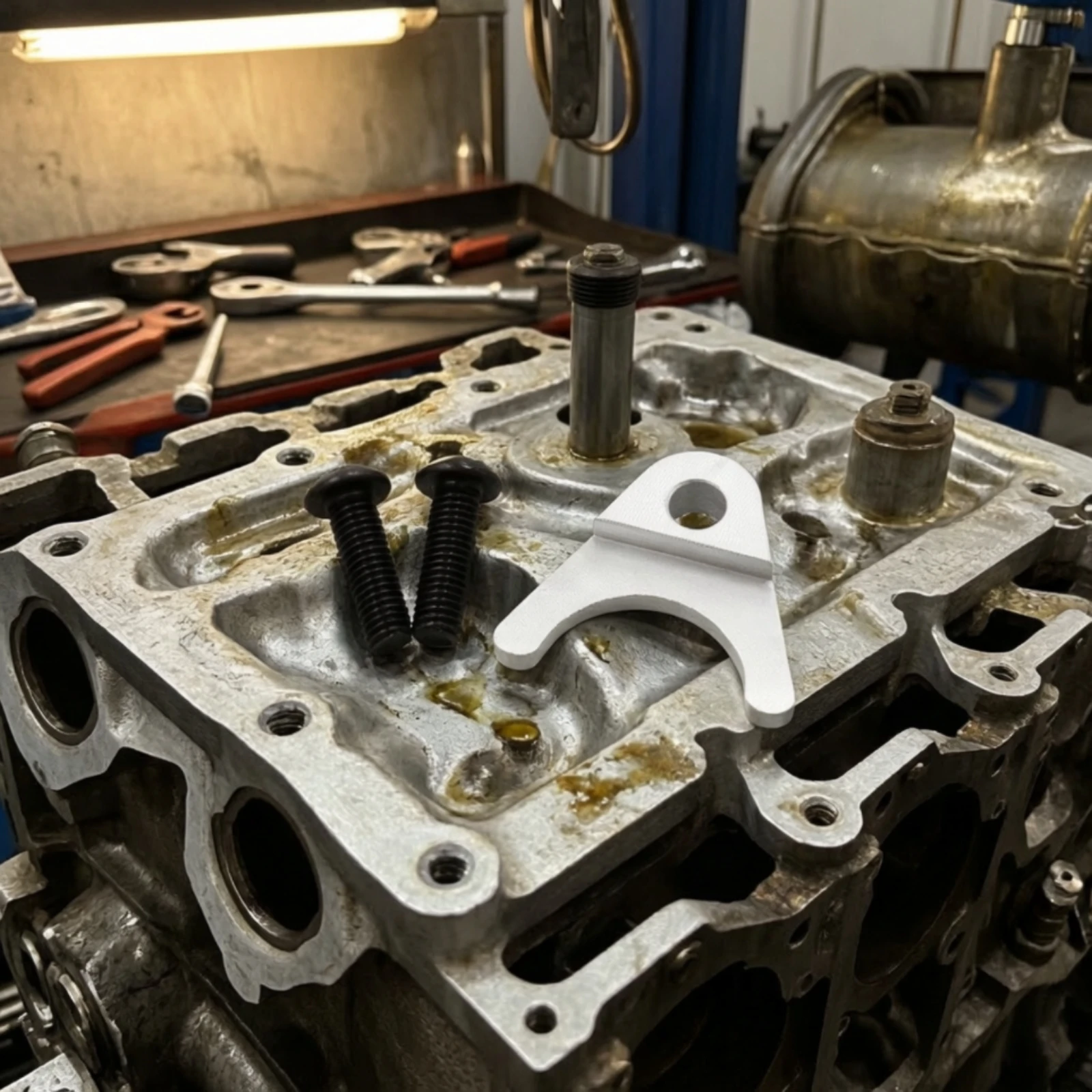 Oil Pickup Tube Brace Aluminum Oil Pickup Tube Girdle Engine Part Machined High-Strength for Mechanics