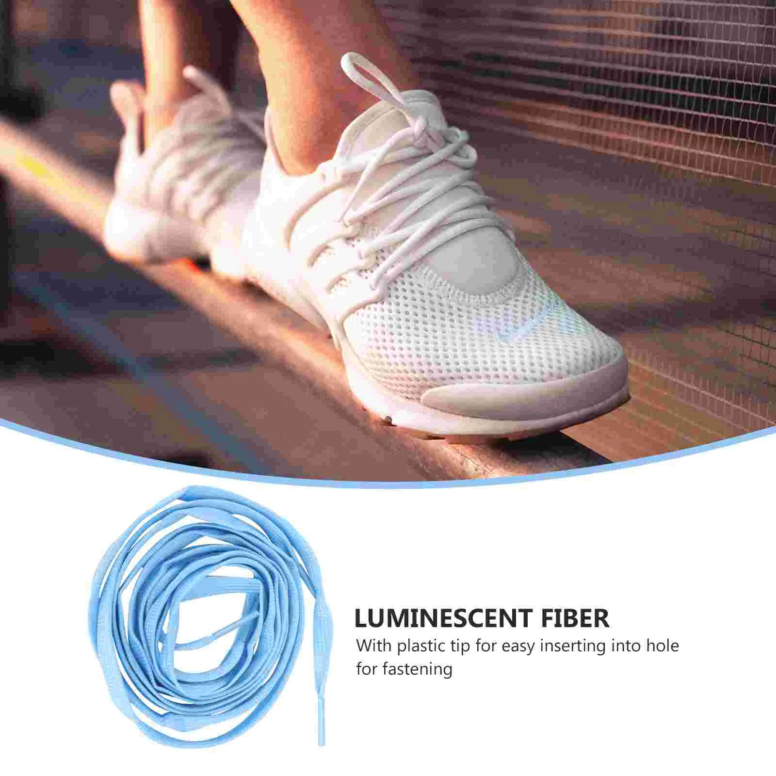 1 Pairs Sports Luminous Shoelace Glow In The Dark Night Color Fluorescent Shoelace Athletic Flat Shoe Laces (Sky Blue)