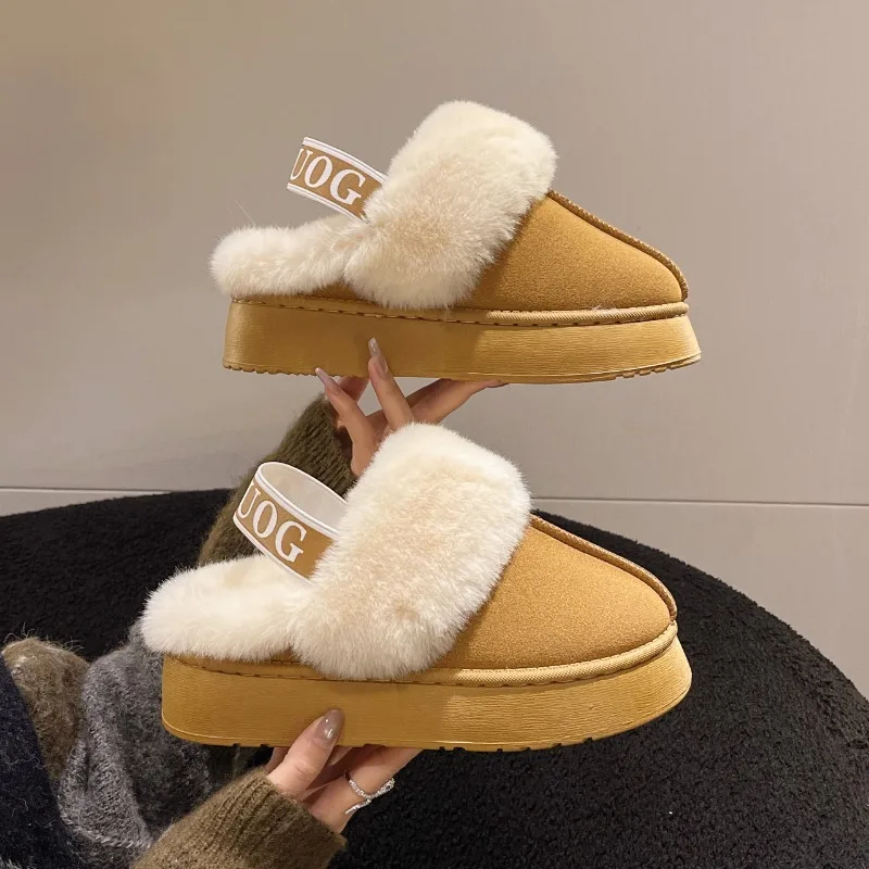 2024 inverno nuova vendita calda moda pelliccia scamosciata calda lana pantofole piatte stivali da neve marca di lusso stivali da neve Slip-On