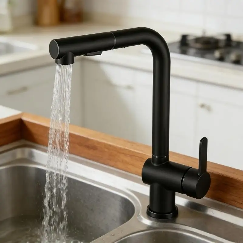 Multifunctional Stainless Steels Single Handle Sink Faucet Pull Out Water Saving Kitchen Tap Corrosion Resistant M4YD