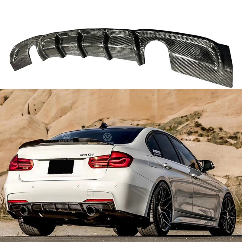 

MP Style Carbon Fiber Auto Rear Bumper Lip Diffuser Replacement Car Rear Bumper Lips Splitter for BMW 3 Series F30 F35 M Sport