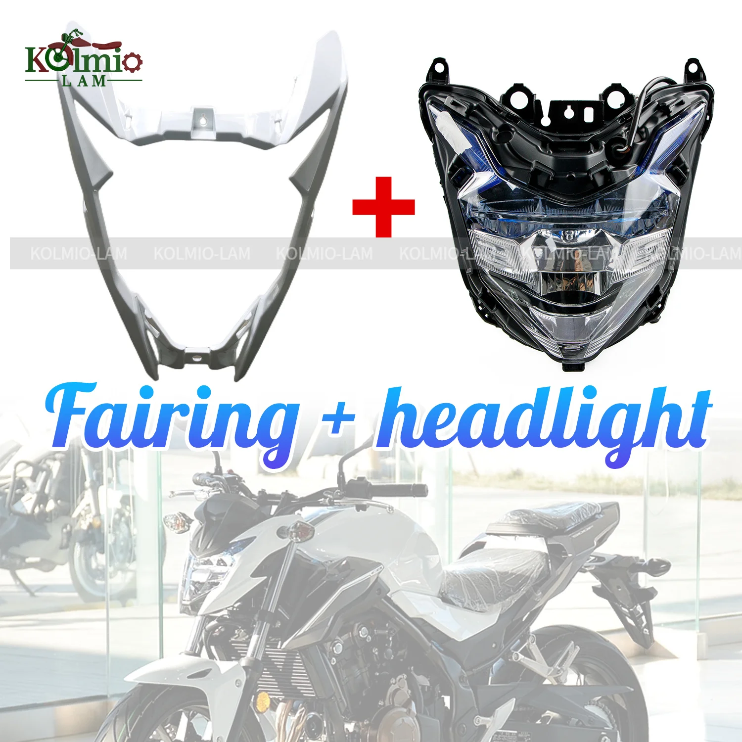 Fit For Honda CB500FA CB500F 2016 - 2018 Motorcycle Front Upper Fairing Cowl + HeadLight Assembly Headlamp