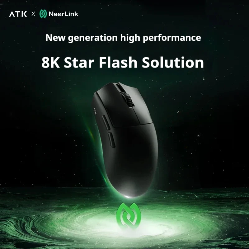 ATK X1 Red Flame 무선 게이밍 마우스 - 경량 디자인 8000Hz 폴링 속도 Nearlink Tech 저지연 울트라 에디션