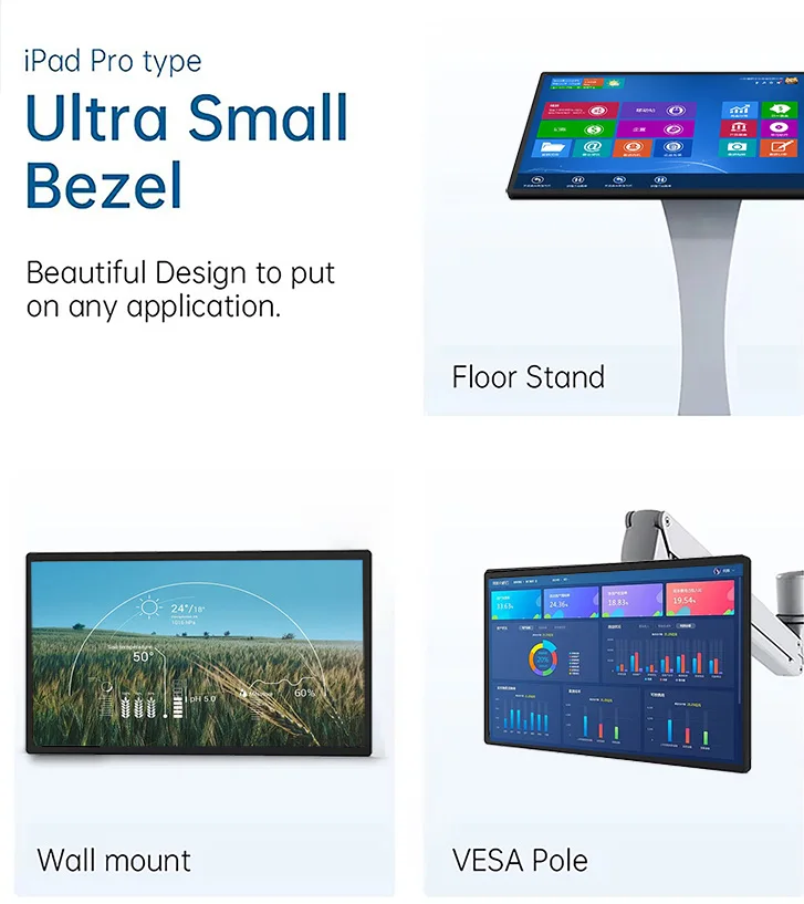 Wall Mount 16 18 22 24 27 Inch All in One Touch Tablet Industrial Touch Screen Monitor Android/Win Industrial Control Machine