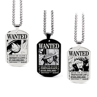 One Piece Pendant Women Necklace Japanese Anime Accessories Cosplay Luffy Zoro Sanji Manga Titanium Jewelry Men Neck Chain Gift
