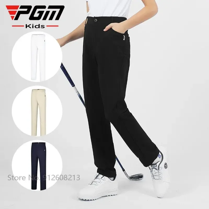 PGM Boys Outdoor Sports Golf Pants Summer Adjustable Waistband Golf Trousers Children Elastic Casual Sweatpants Dry Fit Bottoms