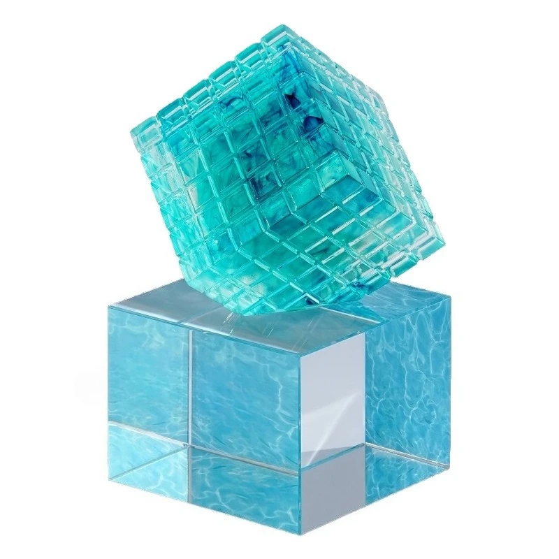 

New Creative Crystal Rubik's Cube Trophy Excellent Staff Souvenir Trophy Ornament Medal Trophy