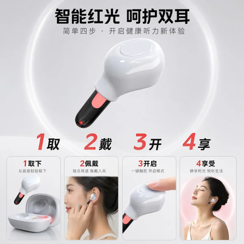 Rechargeable 650nm Laser Ear Physiotherapy Headset, USB & Type-C Nano Ear Canal Irradiation Device