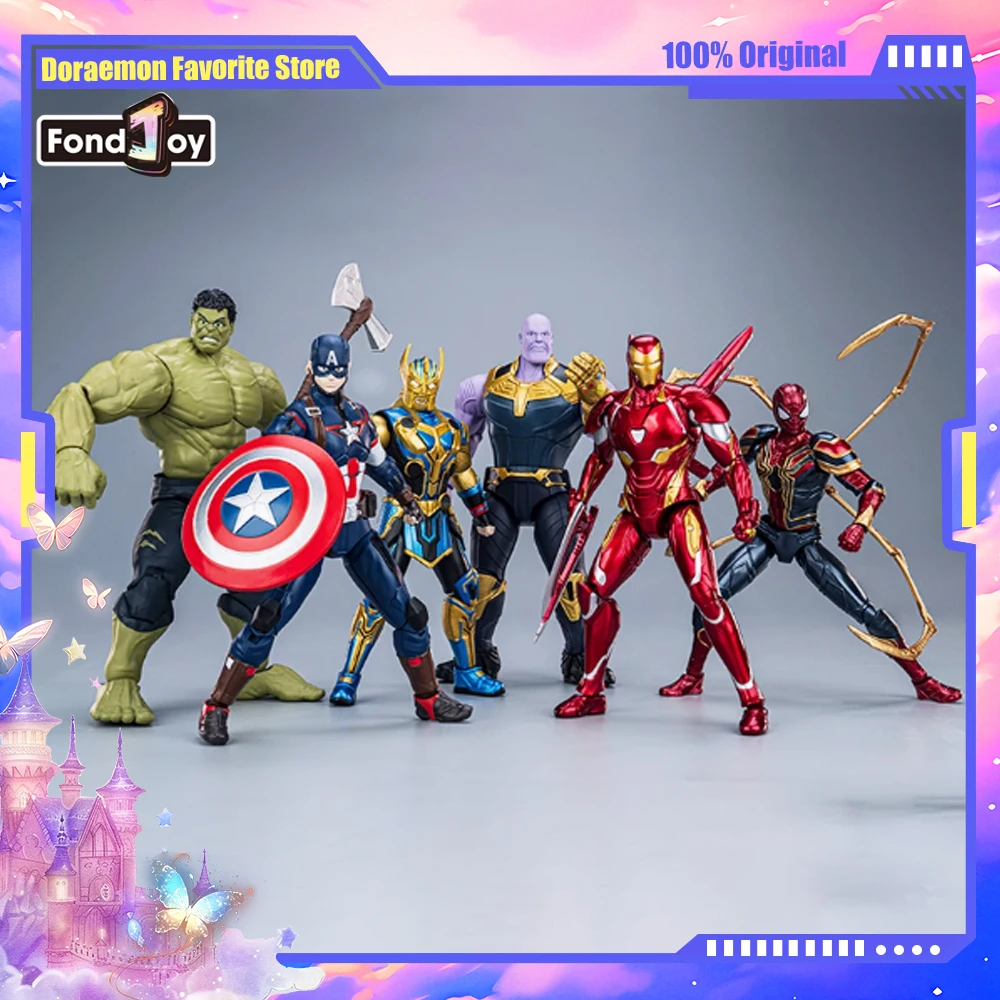 

New Original Fondjoy Marvel Figures 1/12 Captain America Iron Spider Iron Man MK50 Thor Hulk Thanos Action Figure Model Kit Toy