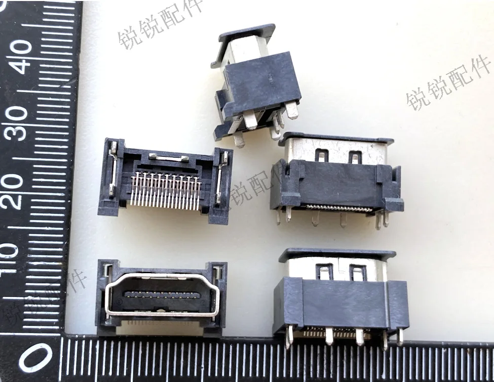 Fro HDMI connector 19P high definition female seat, vertical SMT high definition interface transmission, six feet HDMI socket