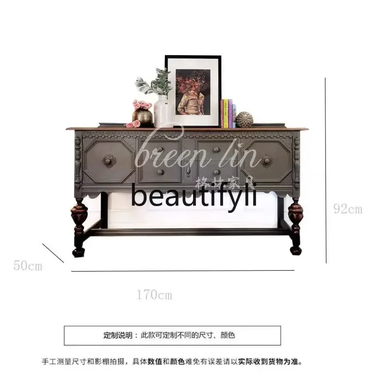 

ff French retro solid wood entrance hall entrance cabinet/decorative cabinet/simple modern locker side table