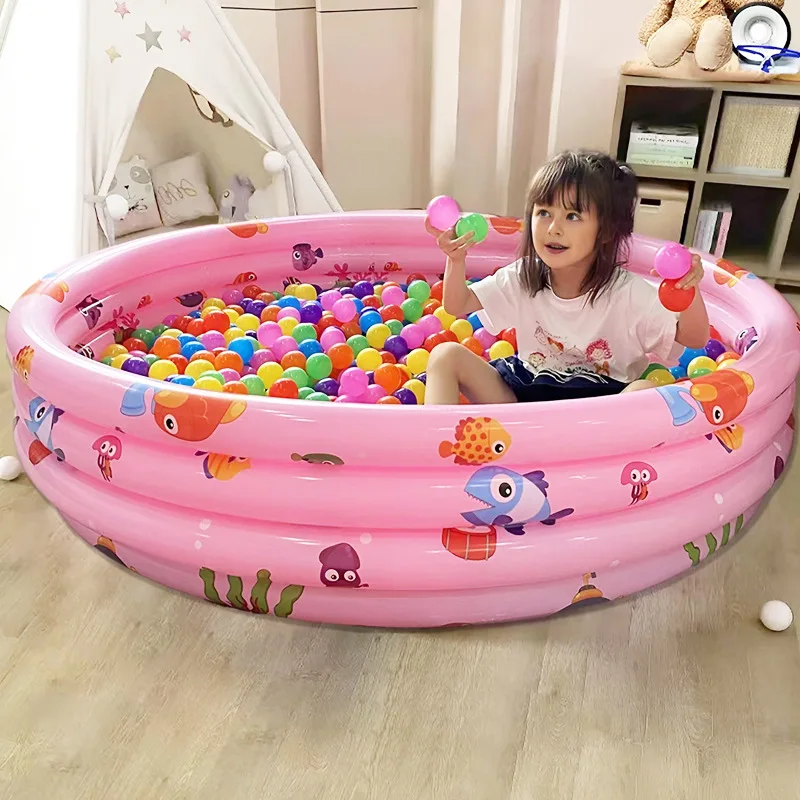 Reusable Inflatable Swimming Pool Double Layer Garden Portable Thickened For Kids Water Toys Party Round Indoor Outdoor Paddling