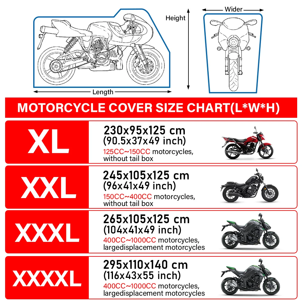 Summer Motorcycle Cover 210D With 4 Reflective Strips Oxford Uv Outdoor Indoor Scooter Wear-Resistant Cover Protective